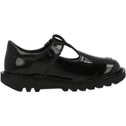 Kickers Kick T-Bar Black Patent Shoes