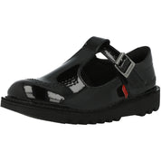 Kickers Kick T-Bar Black Patent Leather Shoes