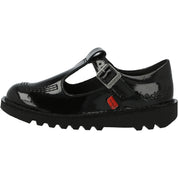 Kickers Kick T-Bar Black Patent Leather Shoes