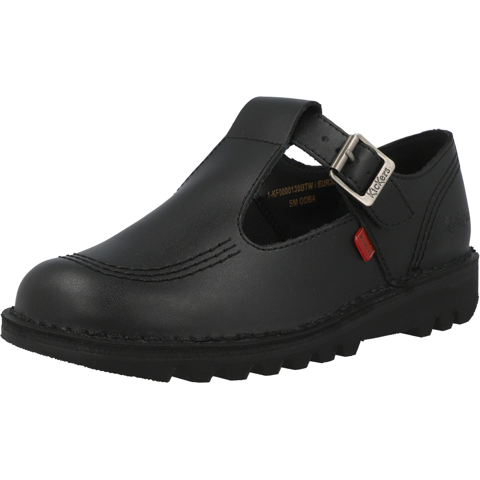 Kickers Kick T-Bar Black Leather Shoes