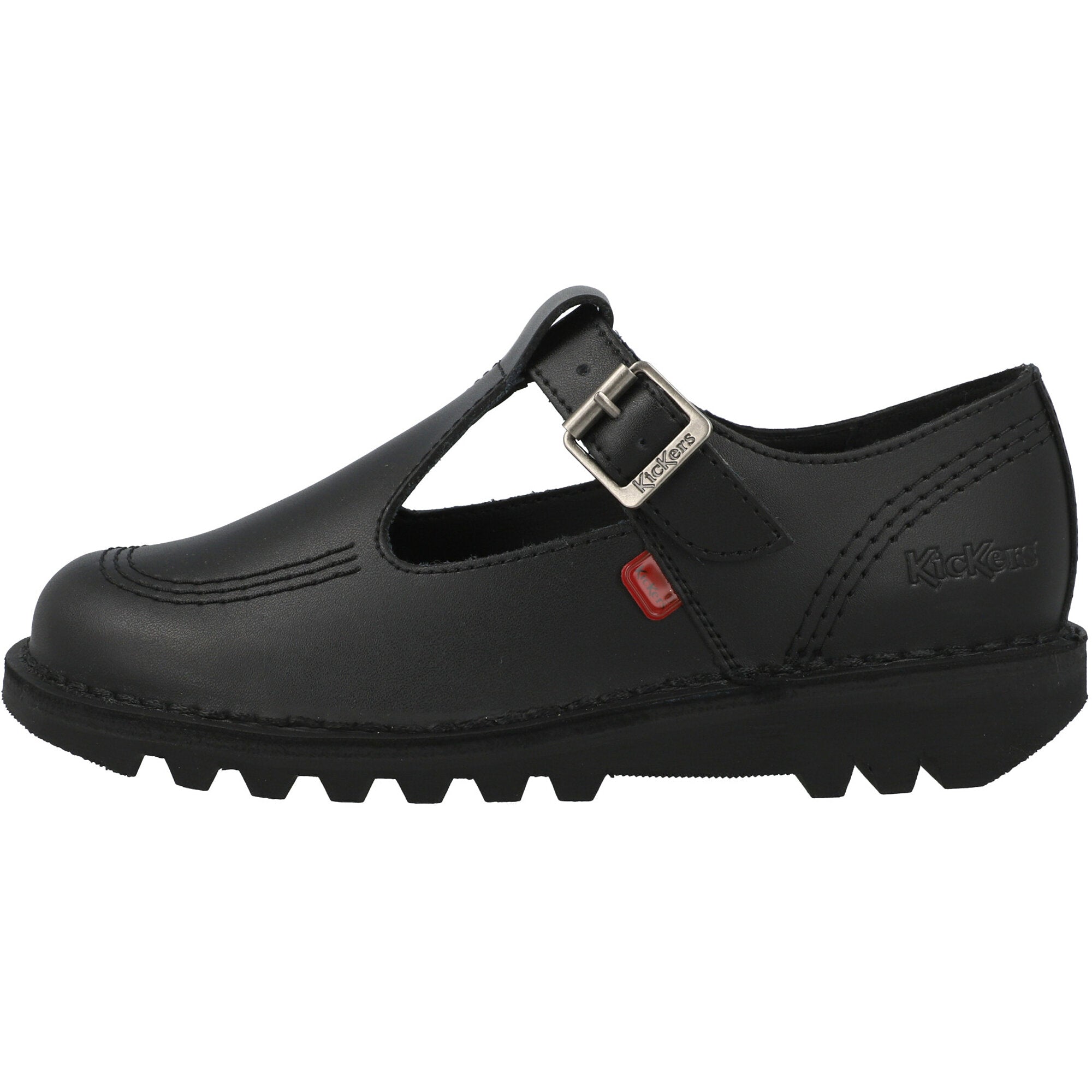 Kickers Kick T-Bar Black Leather Shoes