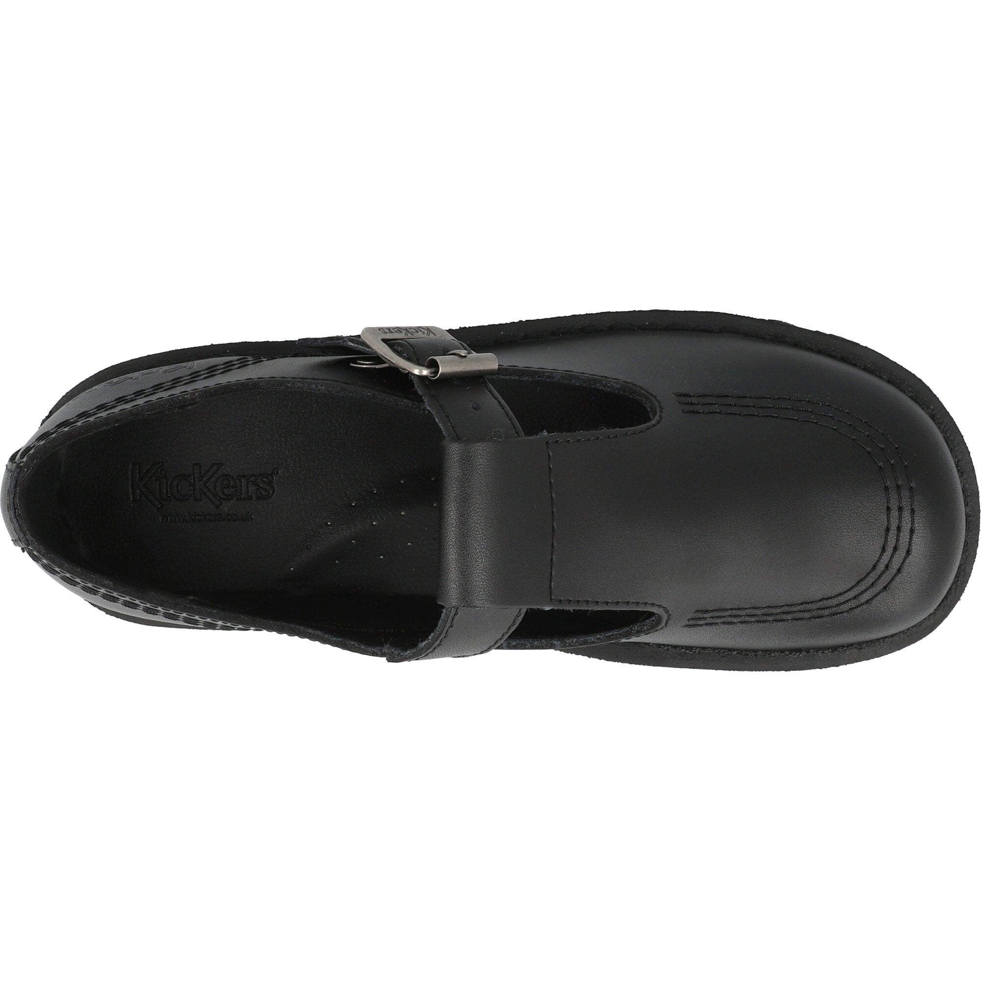 Kickers Kick T-Bar Black Leather Shoes