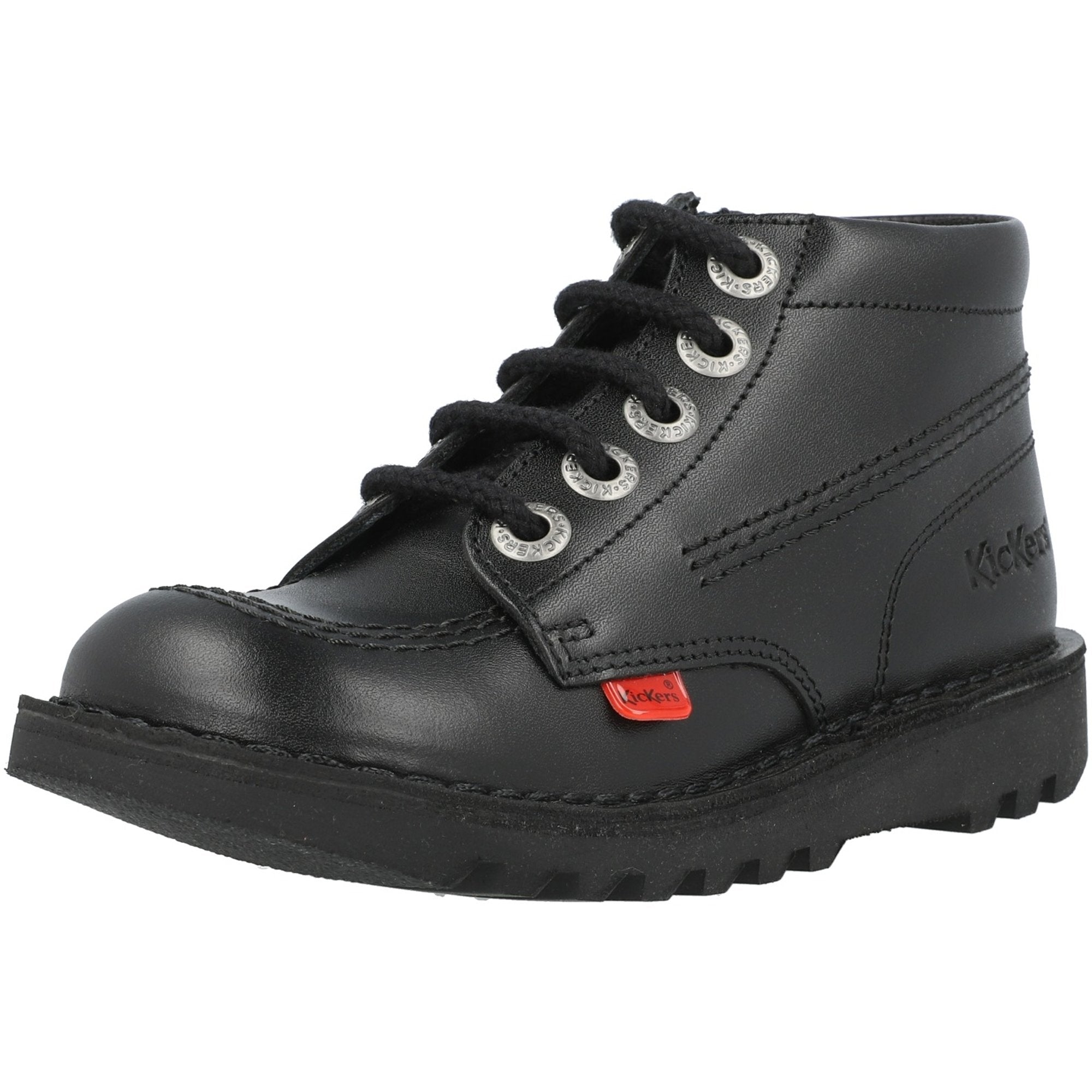 Kickers Kick Hi Zip Black School Shoes