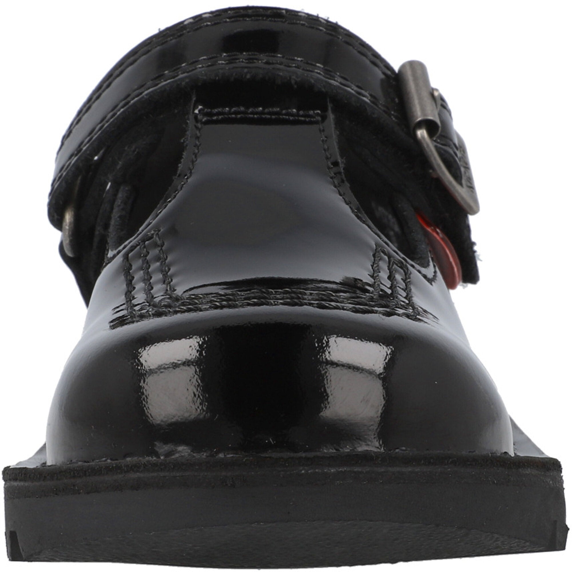 Kickers Kick T Black Patent School Shoes