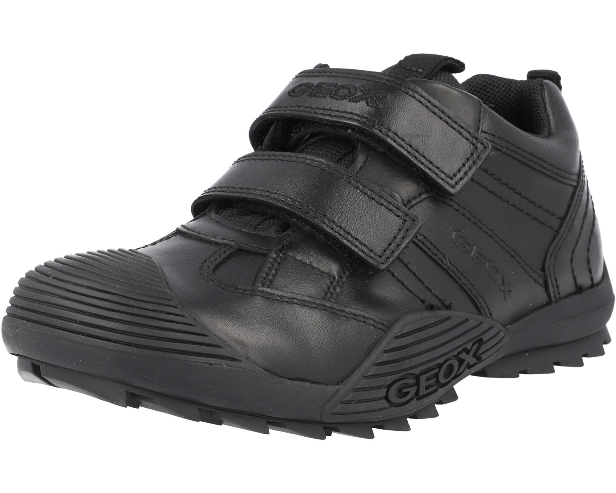 Geox J Savage Black School Shoes