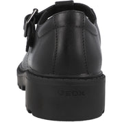 Geox Casey Black T-Bar School Shoes