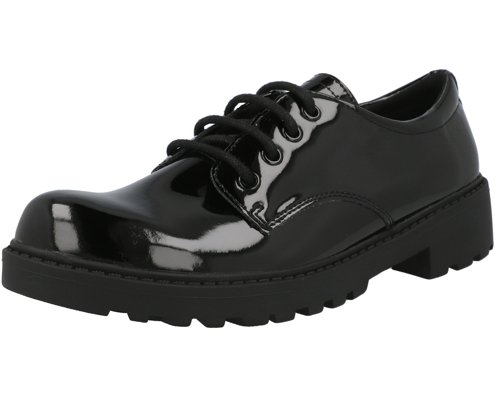 Geox Casey Black School Shoes