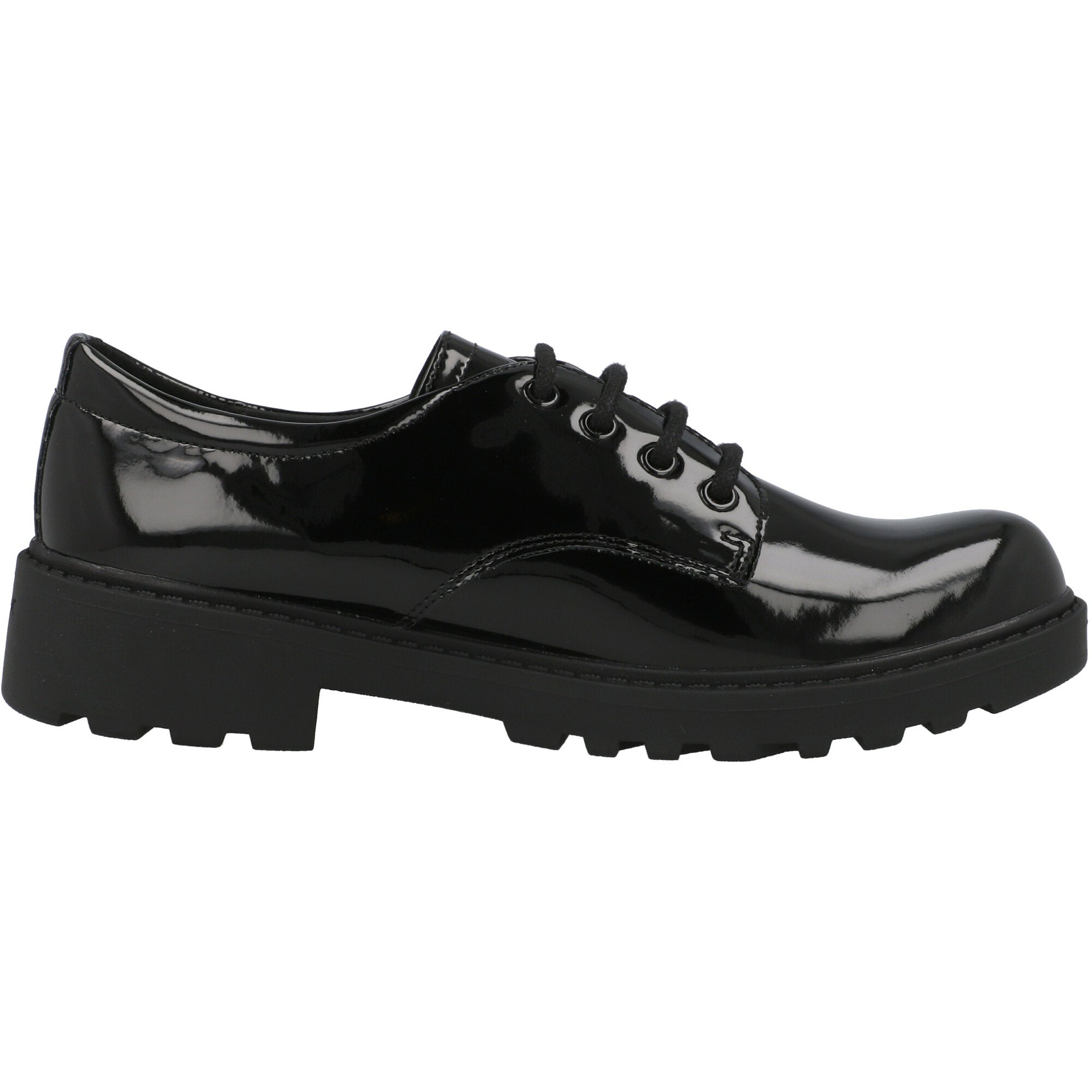 Geox Casey Black School Shoes