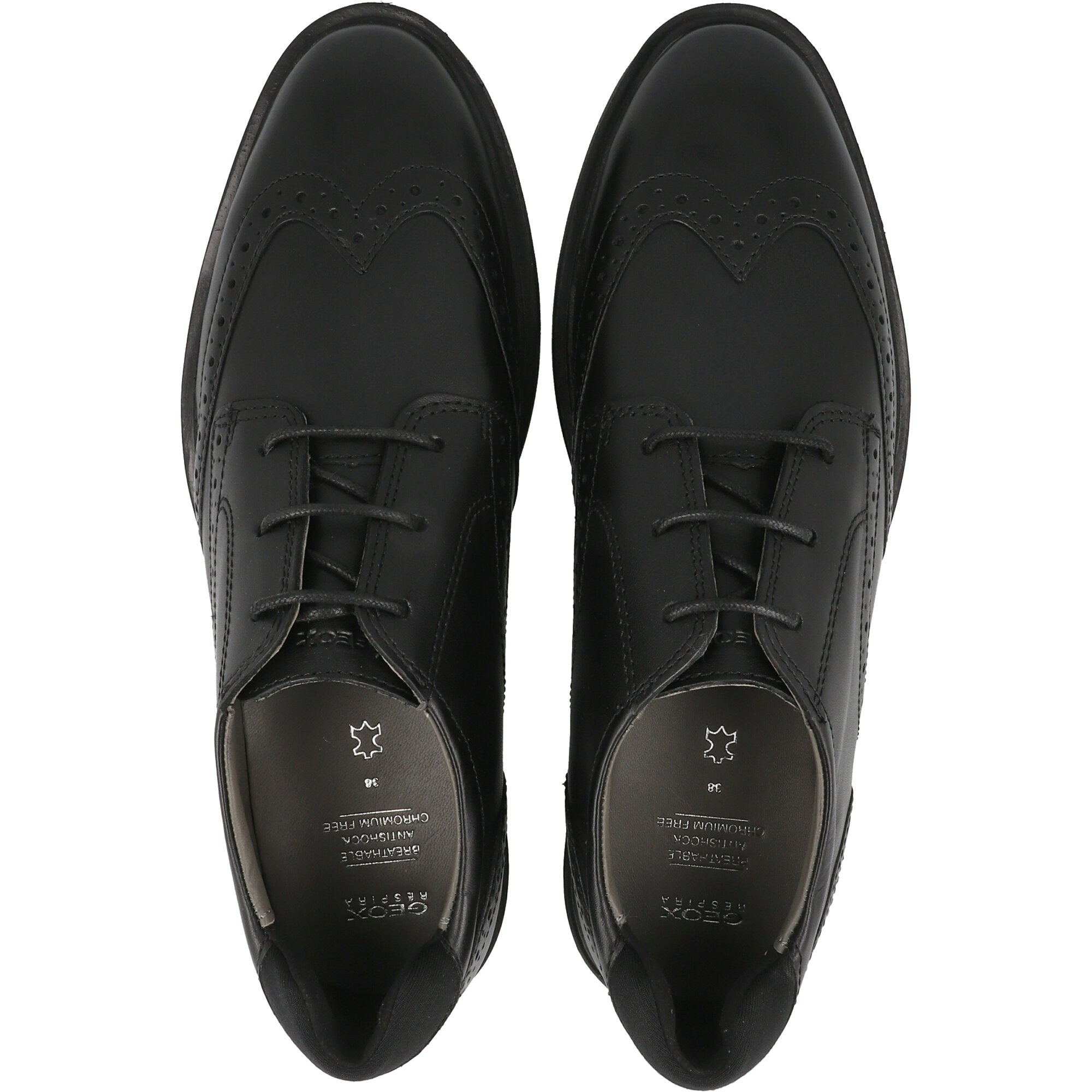 Geox Zheeno Boys' Black Leather Shoes