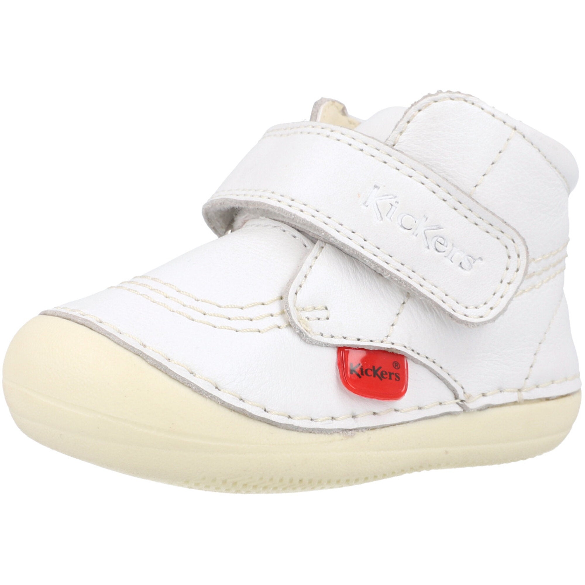 Kickers Soft Leather White Baby Shoes