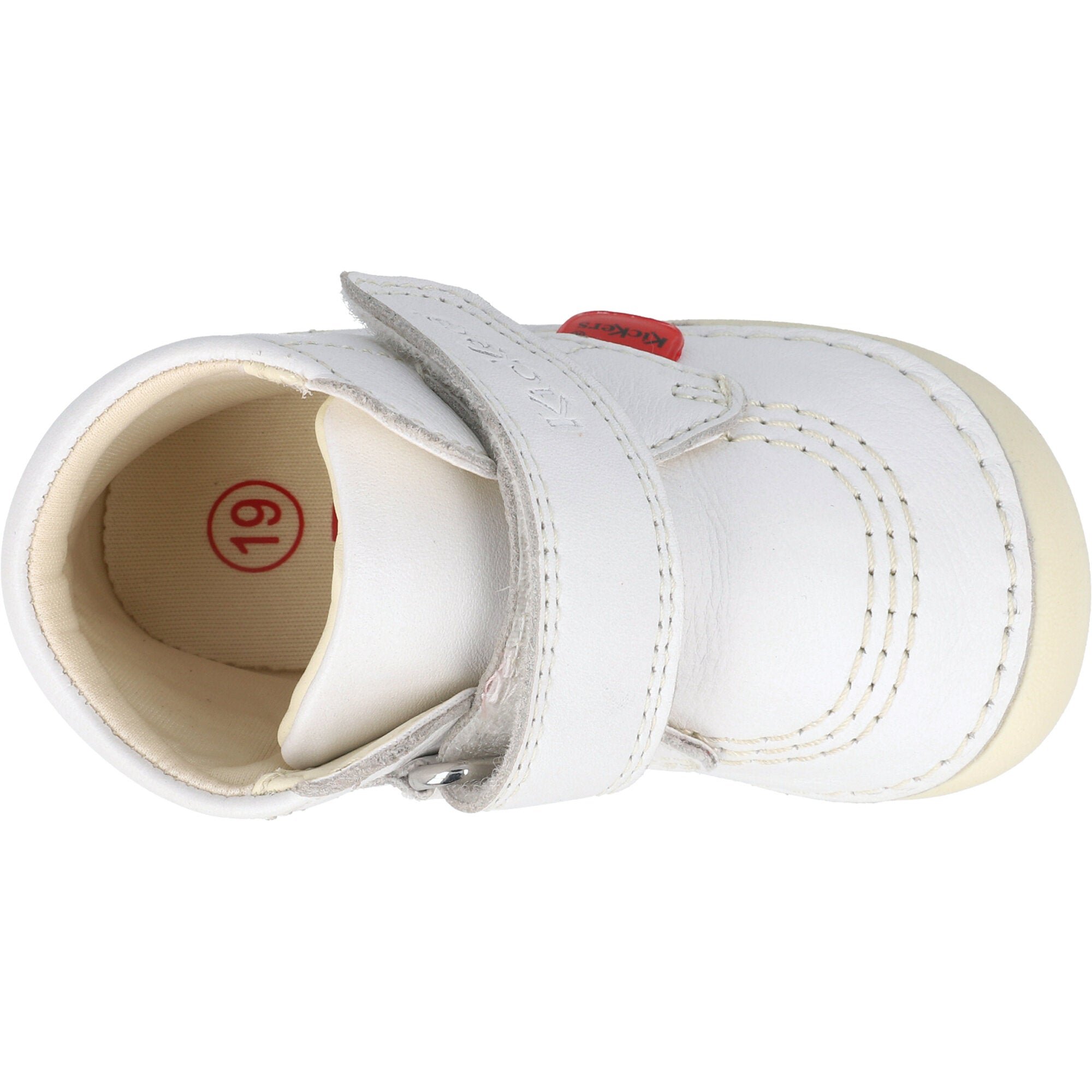 Kickers Soft Leather White Baby Shoes