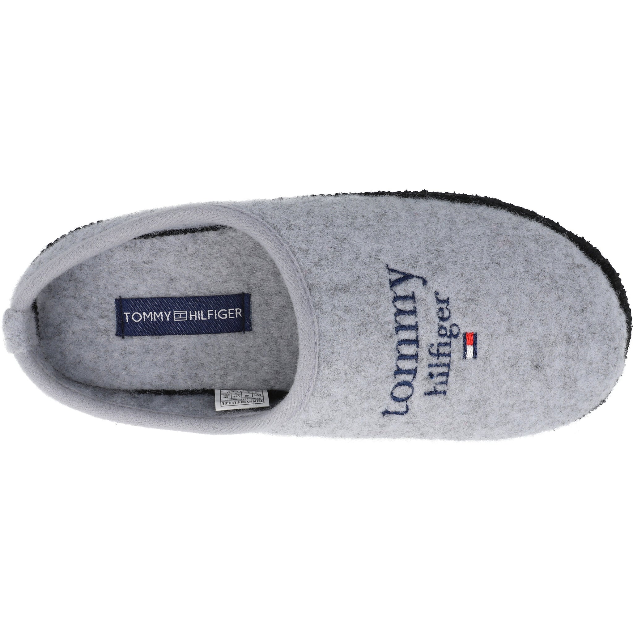 Tommy Hilfiger Grey Felt Slippers