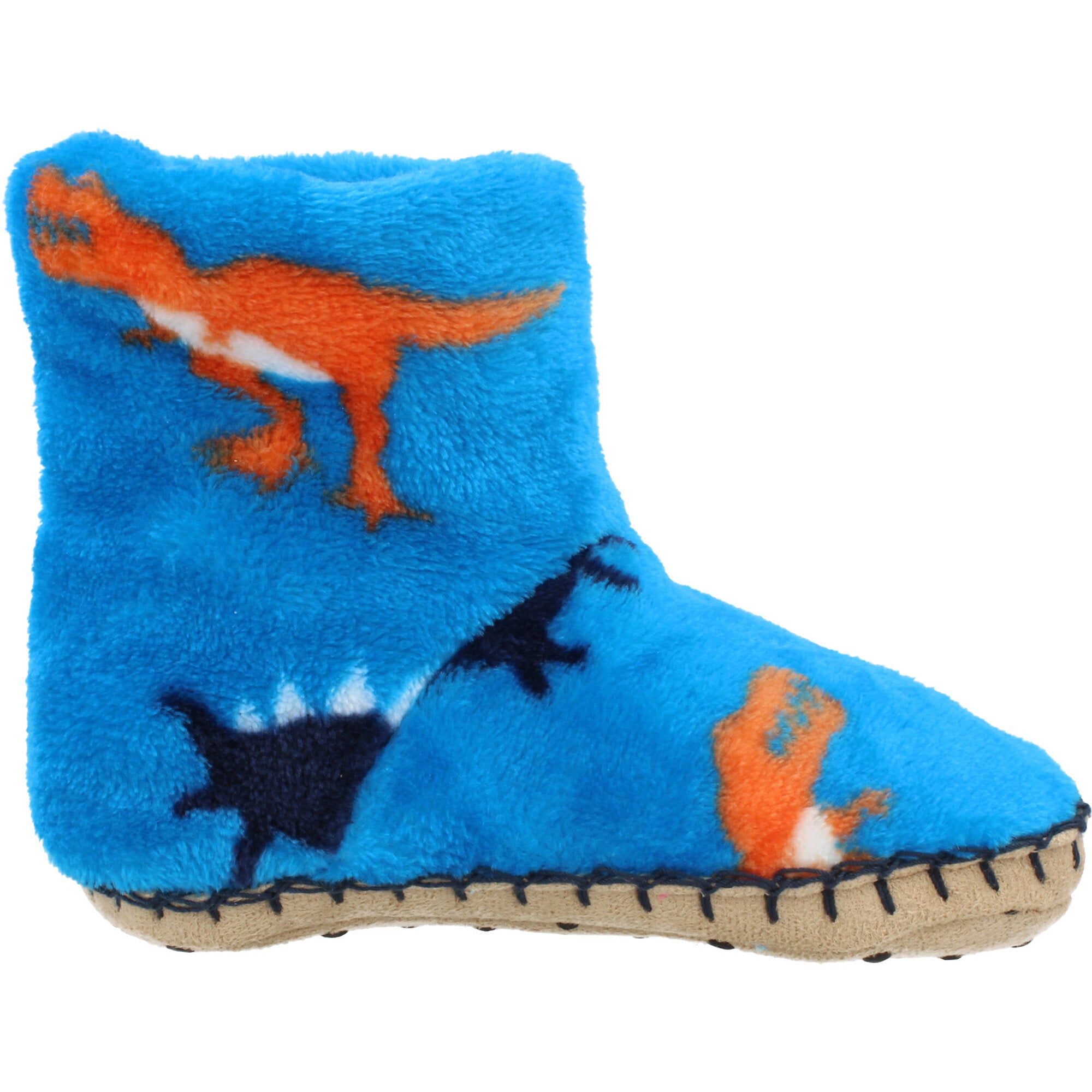 Hatley Wild Dinos Blue Fleece Slippers