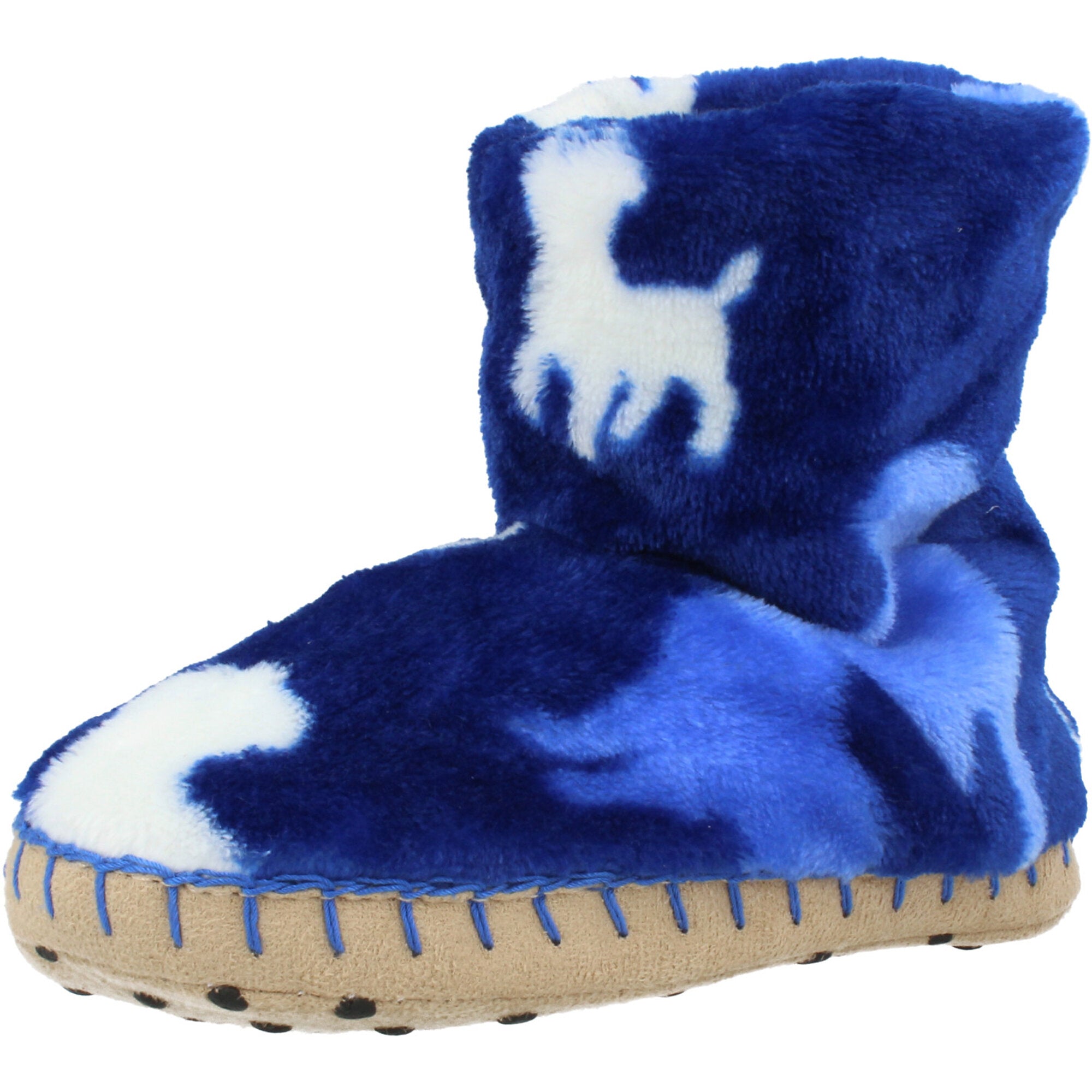 Hatley Silhouette Pups Blue Fleece Slippers