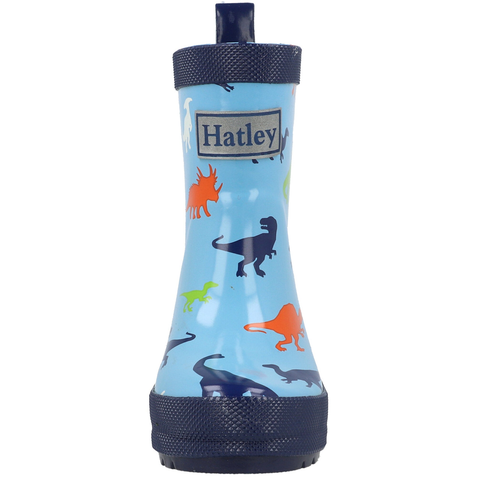 Hatley Shiny Rain Boots Dinos Blue