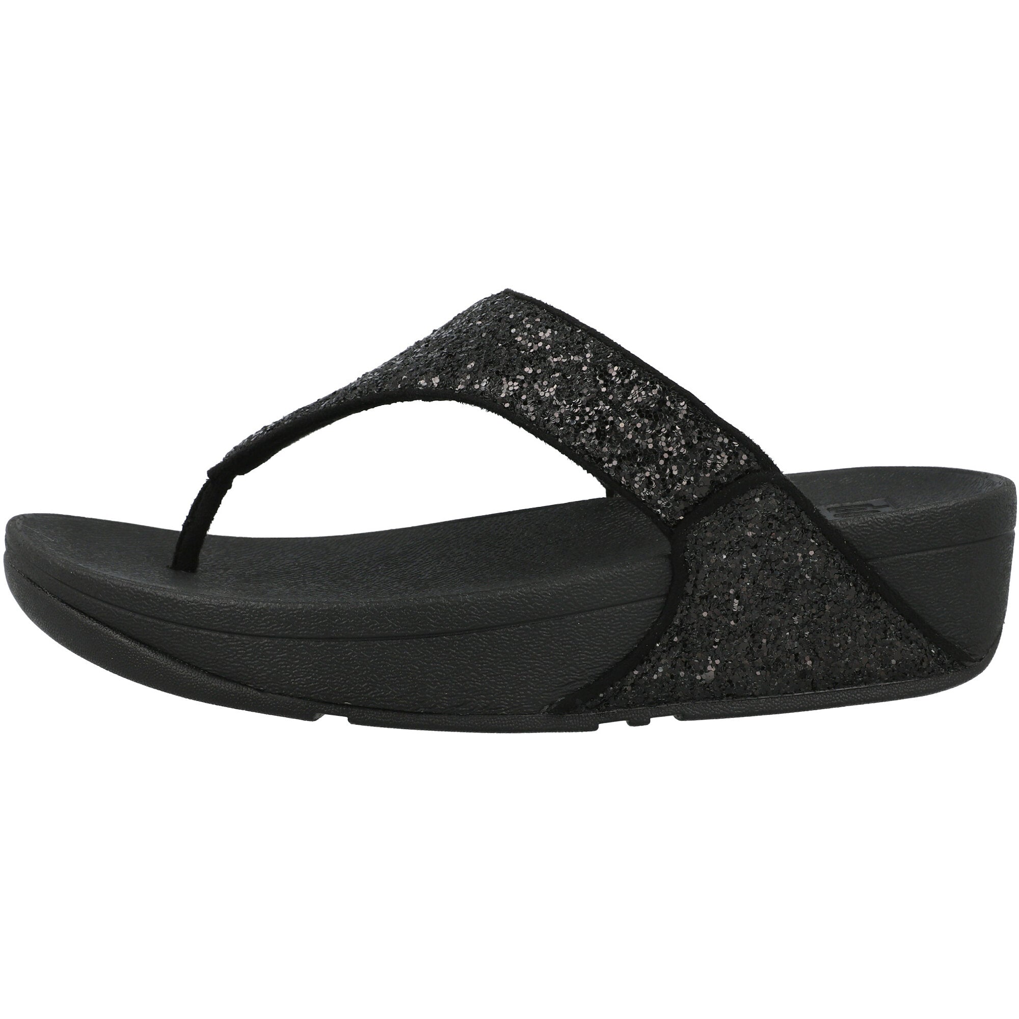 FitFlop Lulu Glitter Black Toe-Thongs