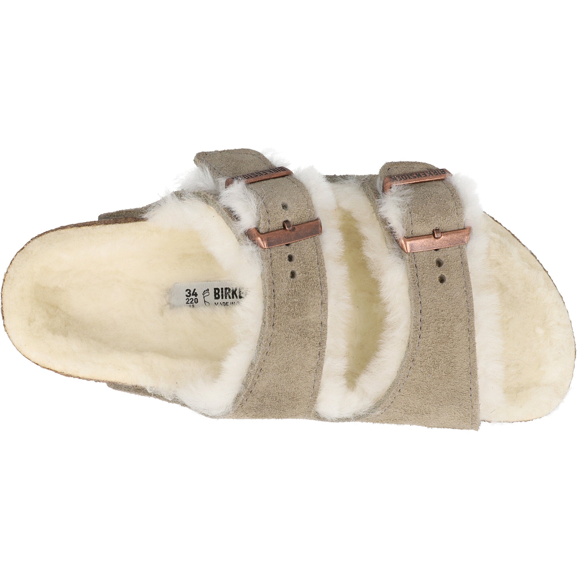 Birkenstock Arizona Shearling Taupe Kids Sandals